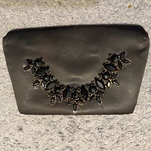 Vintage Henry Levine Black Jewel-Embellished Clutch